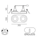 ACB downlight MUSCA 3947/21 2 flames GU10 IP20, black