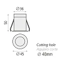 ACB Plafondinbouwarmatuur DOT IP20, wit 