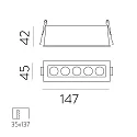 ACB Inbouwarmatuur INVISIBLE 3980/147 IP20, wit 12W 850lm 3000K 36° 36°