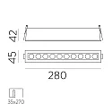 ACB recessed luminaire INVISIBLE 3980/280 IP20, white 24W 1790lm 3000K 36° 36°