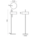 ACB Staande lamp CLIP 8178 met lampenkap E27 IP20, zwart 