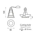 ACB recessed luminaire WINKA GU10 IP20, opal, black  CRI >80