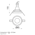 ACB Recessed outdoor LED luminaire NORK 3677/9 with dome cover, IP64, GU10 max. 10W, white