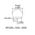 Kogellampje PLUG-N-PLAY Ø 300MM met Lamphouder E27 IP65, antraciet, gemêleerd