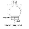 Albert ball luminaire PLUG-N-PLAY Ø 400MM with lamp socket E27 IP65, light grey, melange
