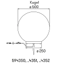 Albert Kogellampje PLUG-N-PLAY Ø 500MM met Lamphouder E27 IP65, gemêleerd, zand