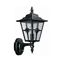 Outdoor Wall luminaire Country style Cross brace Type No. 1804, with wall bracket, IP23, E27, cast alu cathedral glass, black