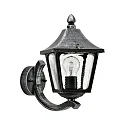 Wandarmatuur voor buitenshuis TYPE NO 1820 up, hoekig E27 IP44, zwart dimbaar
