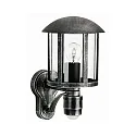 Wandarmatuur voor buitenshuis TYPE NO 1834 up, met bewegingsmelder E27 IP44, zwart, zilver dimbaar