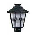 Outdoor Wall luminaire Country Style Cross brace Type No. 3227, half shape, IP23, E27, cast alu cathedral glass clear, black
