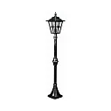 Path light Country style cross brace Type No. 4136, height 134.5cm, IP23, E27, cast alu / cathedral glass clear, black