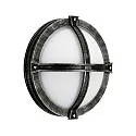 Wandarmatuur voor buitenshuis TYPE NO 6230 rond, met omslag E27 IP44, zwart, zilver dimbaar