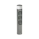 Lichtzuil met contactdozen TYPE NO 2202 3-voudig, rond, zonder schakelfunctie, antraciet