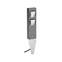 Contactdoos met Grondpen TYPE NO 4401 2-voudig, met Stekker, verticaal, rvs, antrazit mat