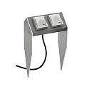 Contactdoos met grondpen TYPE NO 4402 2-voudig, horizontaal, rvs mat, antrazit mat