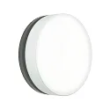 Wand- en plafondarmatuur TYPE NO 6307 klein, rond IP65, opaal, zwart mat 