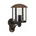 Wandarmatuur voor buitenshuis TYPE NO 1834 up, cilindrisch E27 IP44, bruin, Messing gesatineerd dimbaar