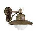 Wandarmatuur voor buitenshuis TYPE NO 1850 down, rond E27 IP44, bruin, Messing gesatineerd dimbaar