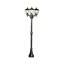 Mast light Country style modern 3 flames Type No. 2046, IP44, height 207cm, 3x E27 QA55 max. 57W, cast alu / clear