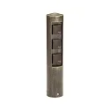 Contactdooszuil TYPE NO 2102 3-voudig, zonder schakelfunctie, bruin, messing