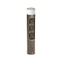 Lichtzuil met contactdozen TYPE NO 2202 3-voudig, rond, zonder schakelfunctie, bruin, Messing gesatineerd