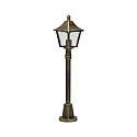 Padverlichting TYPE NO 4128 hoekig E27 IP44, bruin, Messing gesatineerd dimbaar