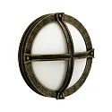 Wand- en plafondarmatuur TYPE NO 6230 rond, met omslag E27 IP44, bruin, Messing gesatineerd dimbaar