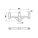 Mast bevestiging TYPE NO 1009, zwart mat