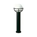 Bollard light Type No. 2030, with ball shade Ø 23cm, IP44, height 80cm, E27 QA55 max. 57W, cast alu / opal glass, black matt