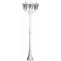 Mast light Country style modern 3 flames Type No. 2046, IP44, 207cm, 3x E27 QA55 max. 57W, cast alu / klaclearr, white matt
