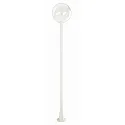 Outdoor Mast light Type No. 2054, Ø 30cm, height 185cm, IP44, E27 A65 max. 150W, clear ball, white