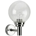 Wandarmatuur voor buitenshuis TYPE NO 0226 rond, indirect E27 IP44, rvs mat dimbaar