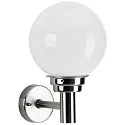 Wandarmatuur voor buitenshuis TYPE NO 0227 rond, direct E27 IP44, rvs mat dimbaar