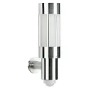 Wandarmatuur voor buitenshuis TYPE NO 0241 cilindrisch, met bewegingsmelder E27 IP44, rvs 