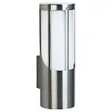 Wandarmatuur voor buitenshuis TYPE NO 0256 cilindrisch E27 IP44, rvs mat dimbaar