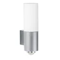 Wandarmatuur voor buitenshuis TYPE NO 0278 dimbaar, met Bewegingsmelder IP54, zilver mat dimbaar