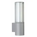 Wandarmatuur voor buitenshuis TYPE NO 0311 cilindrisch E27 IP44, zilver mat