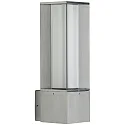 Wandarmatuur voor buitenshuis TYPE NO 0335 up, hoekig E27 IP44, rvs mat