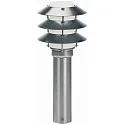 Sokkelarmatuur TYPE NO 0500 3-voudig, met omslag E27 IP44, rvs dimbaar
