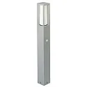 Lichtpaal TYPE NO 2066 hoekig, met bewegingsmelder E27 IP44, zilver mat