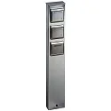 Contactdooszuil TYPE NO 2107 3-voudig, zonder schakelfunctie, eenzijdig, rvs mat