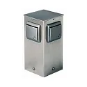 Contactdooszuil TYPE NO 2119 4-voudig, zonder schakelfunctie, rvs