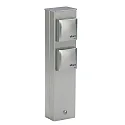Contactdooszuil TYPE NO 2200 2-voudig, verticaal, rvs mat