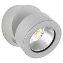 LED Outdoor Wall spot Type No. 2389, IP54, 12W 3000K 1200lm 30°, rotatable, swiveling, dimmable, cast alu, silver matt