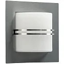 Outdoor Wall luminaire Type No. 6058, IP44, half round, 25 x 25cm, E27 QA55 max. 57W, stainless steel matt / opal
