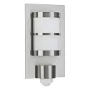 Outdoor Wall luminaire Type No. 6224 with motion detectoe (Type No. 6144), half round, 20 x 35.5cm, E27 QA55, stainless steel