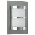 Wandarmatuur voor buitenshuis TYPE NO 6224 halfrond E27 IP44, rvs mat, opaal dimbaar