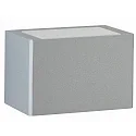 Wandarmatuur voor buitenshuis TYPE NO 6367 up down, kort IP44, zilver mat dimbaar
