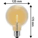 HWH Lichtbron filament globe G125 E27 2W 160lm 2200K 300° CRI >80 