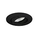 Inbouwarmatuur rond, draaibaar GX5,3 IP20, zwart dimbaar